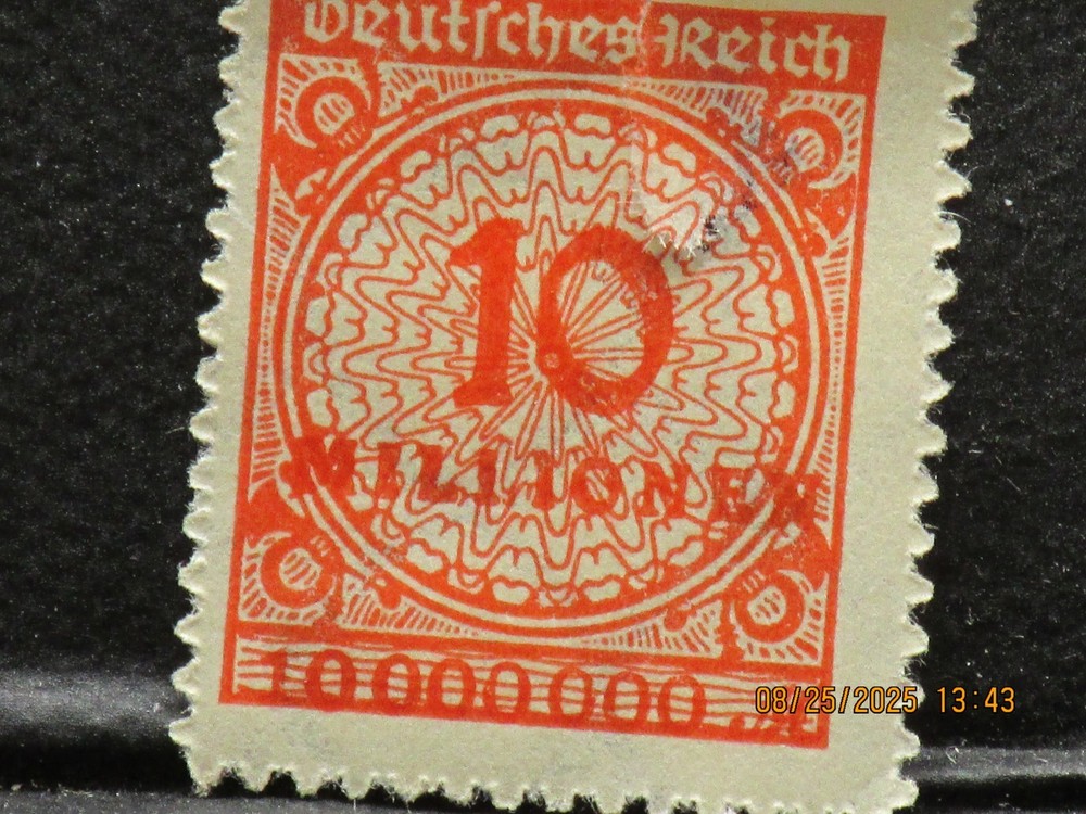The listing is for:(1)1923 10 Million German Hyperinflation Stamp-LH-See Photos