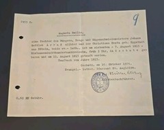 WW2 WWII German Third Reich Religious Baptism Document Birth Certificate 1935