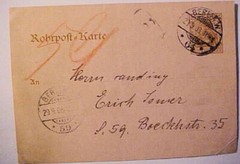 GERMANY ROHRPOST CARD 1903 BERLIN W 64