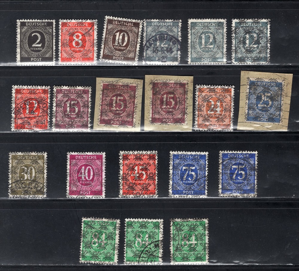 GERMANY AMERICAN BRITISH OCC SELECTION USED NET OVERPRINTS SEVERAL EXPTERTIZED