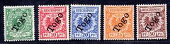 GERMANY-TOGO 1897 OVERPRINTED ON GERMAN STAMPS SCOTT #2-6 MINT NEVER HINGED