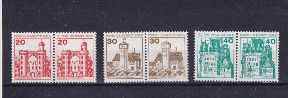 Berlin MNH ** 533-5 horizontal pairs from Castles set