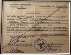 April 15, 1944 Gross- Rosen Write Up Archival Framed