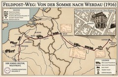 WWI German Feldpost 1916 Somme Cover Ammunition Column 37 to Werdau Saxony