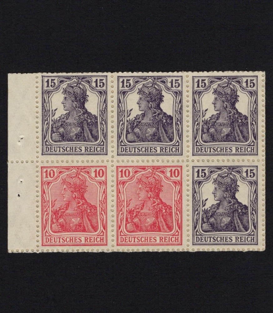 Germany Scott # 100C Booklet Pane Block of 6 VF OG MNH | Cat: $82