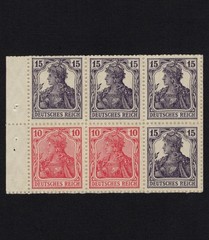 Germany Scott # 100C Booklet Pane Block of 6 VF OG MNH | Cat: $82