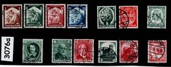 Stamp sets 1934 – 1936 Third Reich era Germany 13 different stamps #3076a