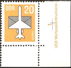 DDR #Mi2832v MNH 1983 Stylized Airplane Envelope [C10]
