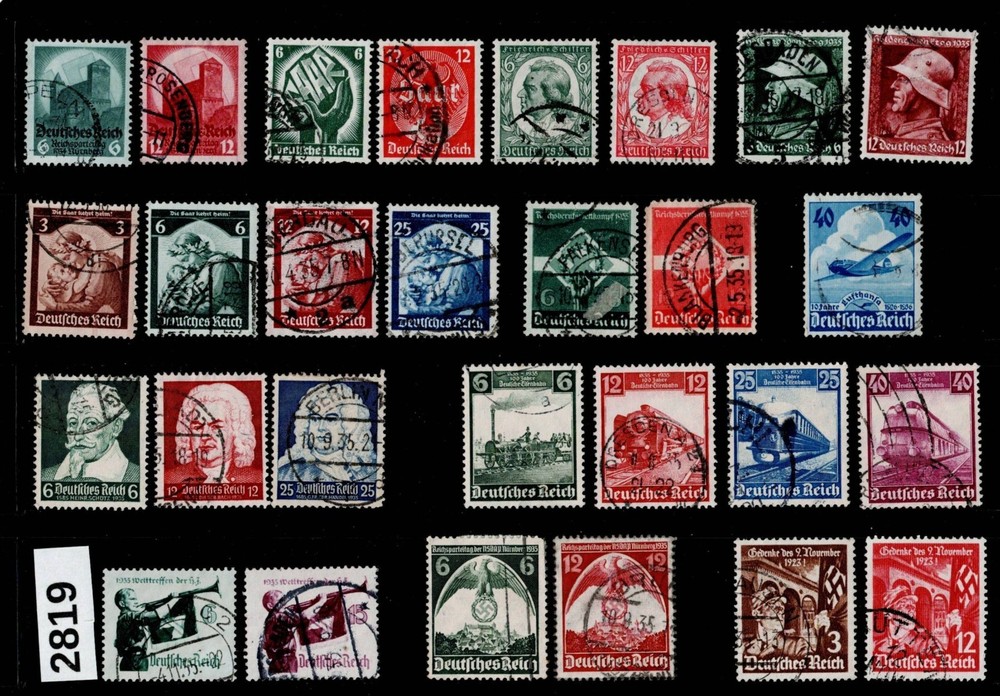 POSTMARKS Third Reich GERMANY Stamps Scott 442 thru Sc 469 1934-1935 #2819