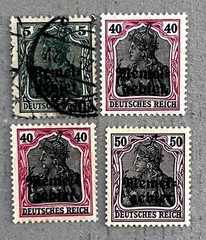 Memel 1, 8-9 / 1920 Overprinted German Stamps / Used & Mint Hinged / MH