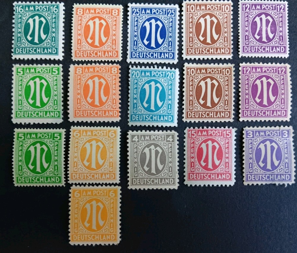 1945 A.M.G. ISSUES GERMAN PRINT POSTAGE STAMPS “VERY RARE” MINT HINGED 80Pfg