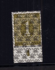 GERMANY Numeral 1rm olive green w/ unissued Network overprint as #593A-599