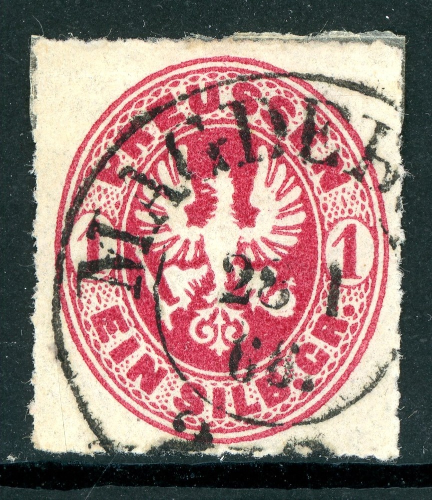 Germany 1857 Prussia 1sg Carmine Rose Scott #6a VFU M465