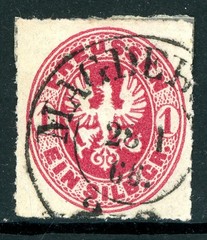 Germany 1857 Prussia 1sg Carmine Rose Scott #6a VFU M465
