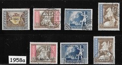 Stamp set with overprints B209-215 1942 Postal Congress Vienna Austria #1958a