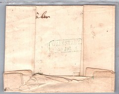GERMANY 1852 BADEN POSTAL HISTORY LETTER ADDR WAIBSTADT & POSTMARK