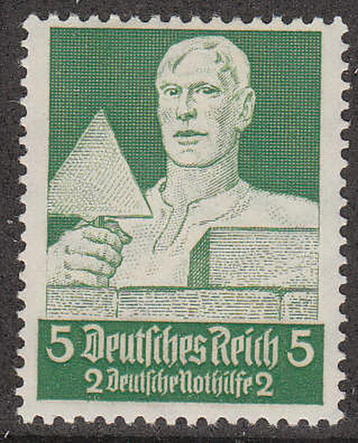 Stamp Germany Mi 558 Sc B61 1934 War 3rd Reich Profe ions Mason MH