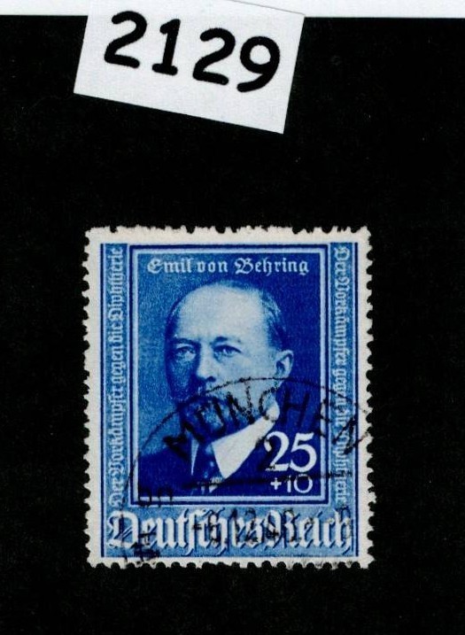 Used stamp Scott B187 1940 Dr. Emil von Behring WWII Germany #2129