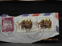 The listing:(3)GERMANY Stamps 1-10pfg 1975 Street Car & 2-50 pfg 1979 EuropaCept