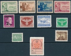 Authentic Historical Lot Stamp Germany Feldpost WWII Finland Hitler Croatia U