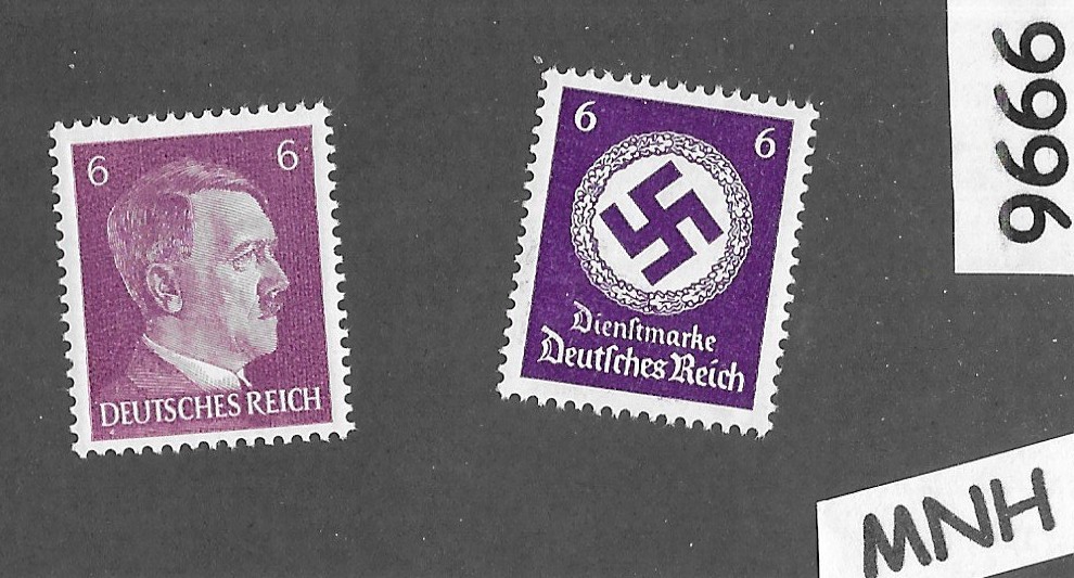 MNH stamp set Hitler & WWII Swastika 1941 & 1942 PF06 Third Reich Germany #9996