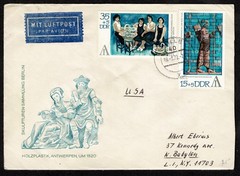 First Day Cover – Germany DDR 19 Sept. 1972 Skulpturen- Sammlung Berlin to USA