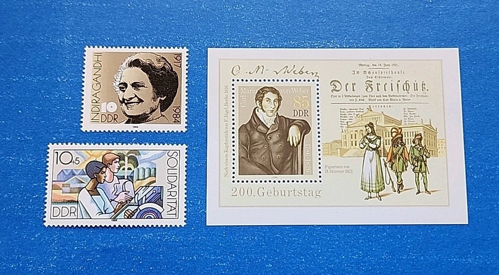 Germany-DDR Stamps, Scott 2576-2577, B199 Complete Sets MNH
