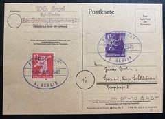1946 Berlin Germany Postcard Cover Post WW2 Fredersdorf Charity Issue Cancel