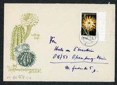 GDR First Day Cover Selenicereus grandiflorus Cactus #1254 Sandersdorf 1970