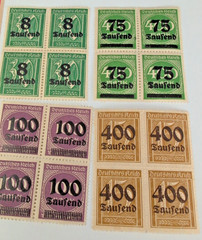LOT of 6 MNH stamp (block of 4) Overprint German Republic 1923