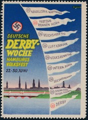 Stamp Germany Revenue 1930 Fascism Derby Hamburg Vignette Label Poster MNH