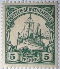 Travelstamps:GERMANY South West Africa Stamps Kaiser’s Yacht 5 Pfennig MOGH WMK