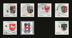 Germany 1991-1994, coats of arms, 7 used stamps