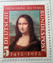 Germany 5 Pfennig Multicolored 1952 Scott Catalog 687 DaVinci 500th CXL’d