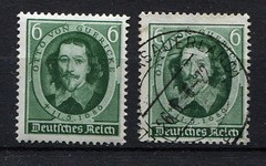 German Reich WW II : Otto von Guericke stamp from 1936 – mint and used