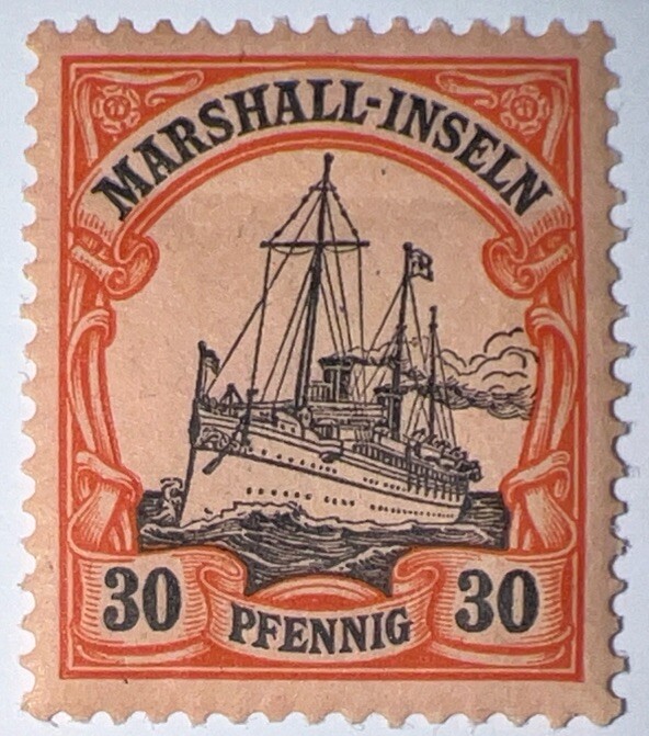 Travelstamps: GERMANY MARSHALL ISLANDS STAMPS Kaiser’s Yacht Mint OG H UNWMK 30p