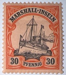 Travelstamps: GERMANY MARSHALL ISLANDS STAMPS Kaiser’s Yacht Mint OG H UNWMK 30p