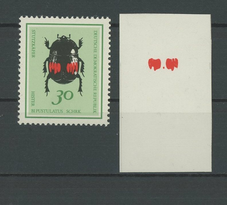 GERMANY GDR DDR PH INSECTS 1968 PHASENDRUCK BEETLE PROOF IMPERF RARE!! /m1862