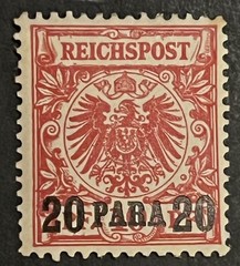 Travelstamps: Germany Offices in Turkey OP Stamps Mi 7 20 Para on 10pf MOGH