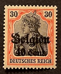 Travelstamps: Germany Offices in Belgium Stamps WWII, 30pf w/ 40c OP MOGH Wmk