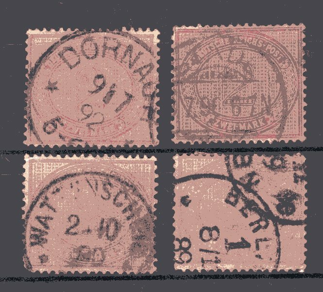 GERMANY, MI # 37d, 4 STAMPS, USED, NICE!
