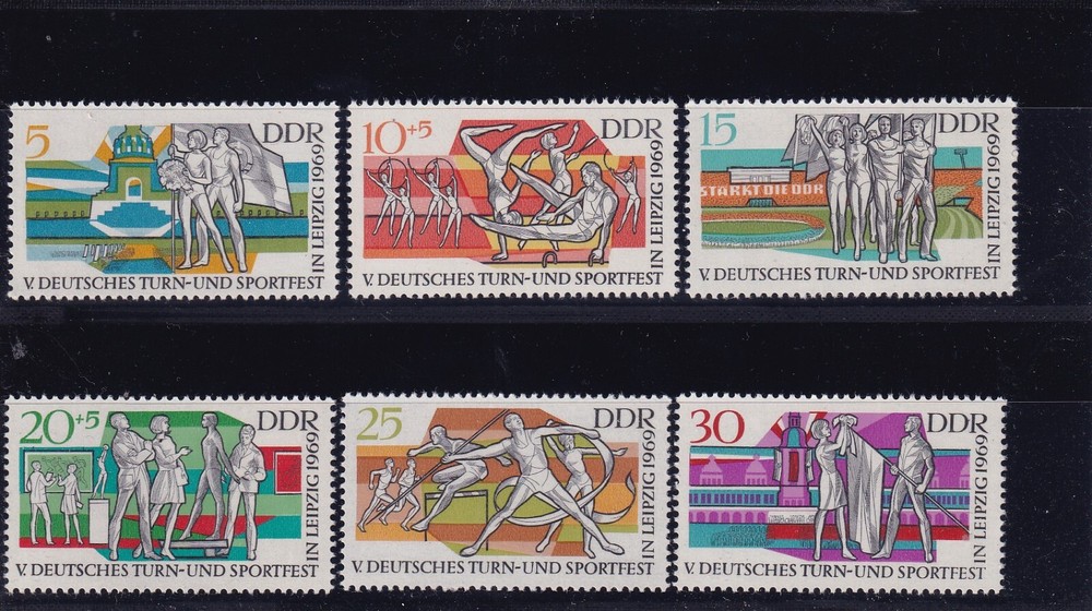 DDD MNH ** 1483-8 SC 1119-22 Sportfest Leipzig