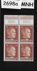 MNH stamp block Mi12 Hitler PF24 WWII Germany 1941 Ukraine Overprint #2698a