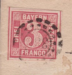 Bavaria SG 23 on Cover NEUBURG to MUNICH in 1863 – Open Mill Wheel 381 Cancel
