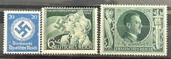 German Classic Stamps Reich officials x 3 Hitler swastika etc MH* Mint ww2 /808