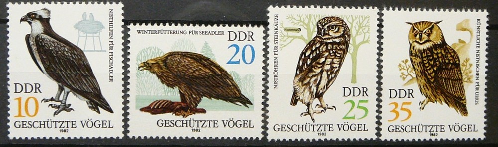 Germany DDR stamps – Protected Birds_1982 – MNH.