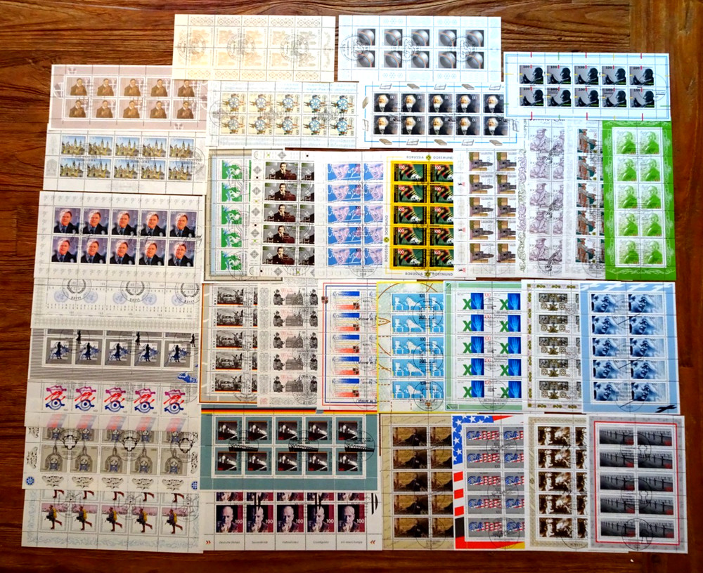 Bund ten sheet collection 34 KB stamp FRG 10 rubber ESST Bonn