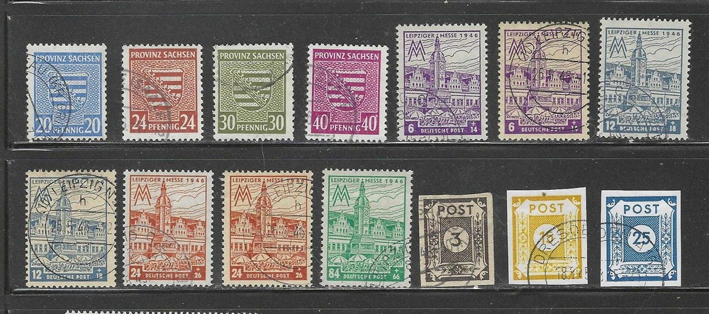 Germany Soviet Postwar Lot, 13N – 15N VF Used, SCV $48