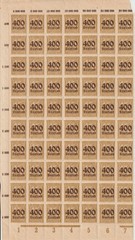 Germany Scott 274 MNH Large Sheet Section Block of 70 w/ Selvage VF CV $28