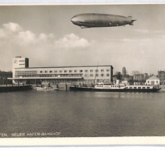 GRAF ZEPPELIN Postcard Friedrichshafen *NEW HARBOUR STATION* 1933 Germany PZ196